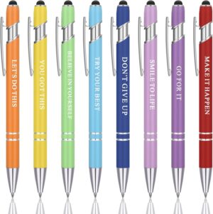 8Pcs Quotes Pen Inspirational Ballpoint Pen with Stylus Tip